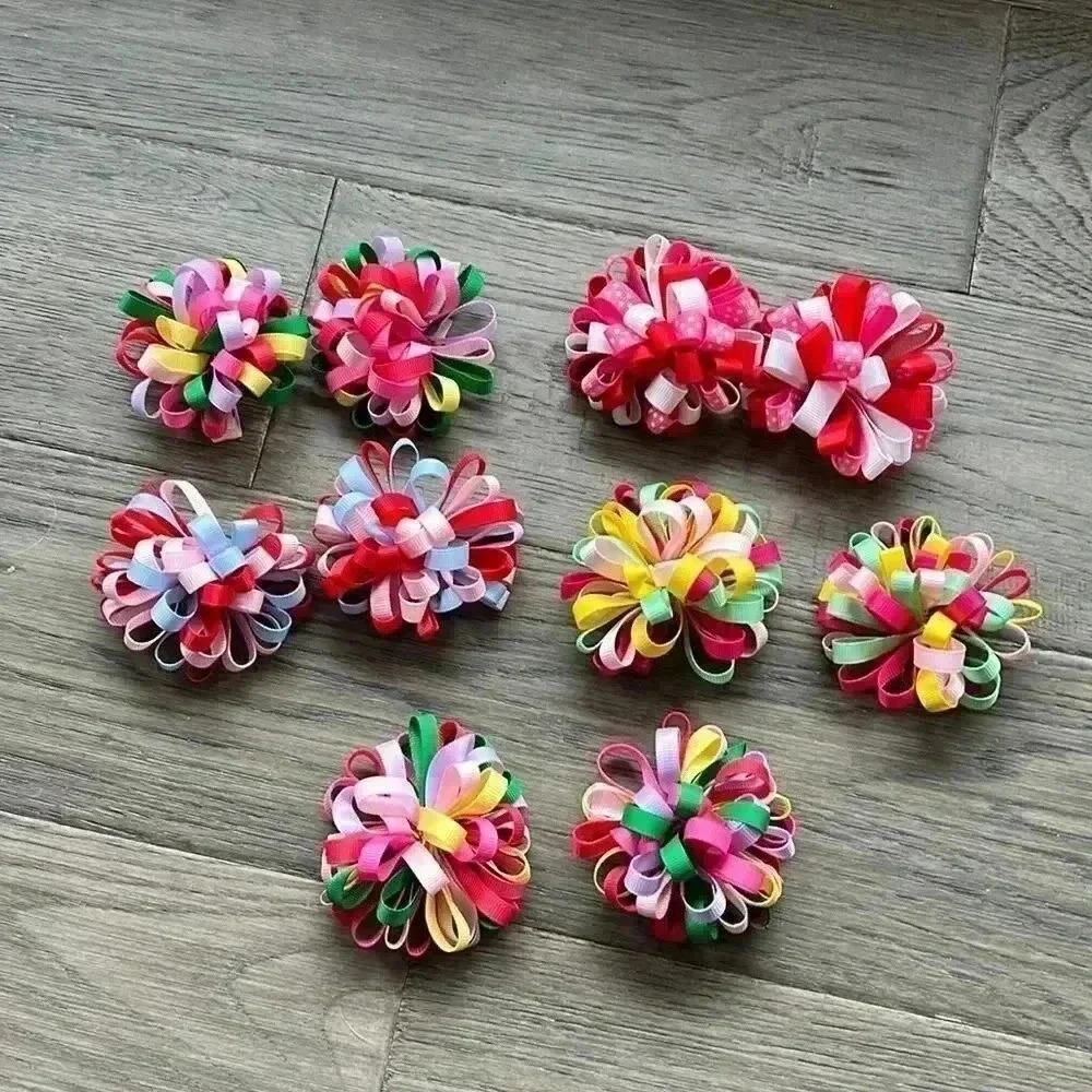 ✨2/$30✨HANDMADE Hair Bows | Colourful handmade surround a bows pack of  10